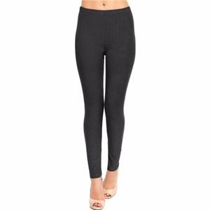(Plus) Curvy Charcoal Gray Brushed Leggings